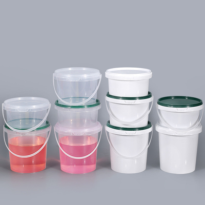 comprare 500 ml PP Cibo bianco chiaro da portare via Pacchetto biscotti di gelato Piccolo secchio di plastica con maniglia fabbricazione online