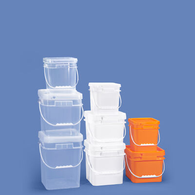 comprare 16L White Transparent Orange PP Square Bucket Plastic Container 16 Litre ODM OEM fabbricazione online