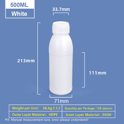 comprare Bottiglia di plastica rotonda a spalla bianca da 500 ml Bottiglia in HDPE Coex di plastica fabbricazione online