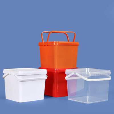 comprare Contenitore in plastica quadrata da 5 litri con doppio manico e coperchio fabbricazione online