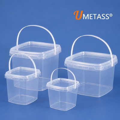 comprare Bottile di plastica quadrata di qualità alimentare con coperchio e maniglia per il deposito di bevande frutta congelatore impermeabile vasca di imballaggio sicura fabbricazione online