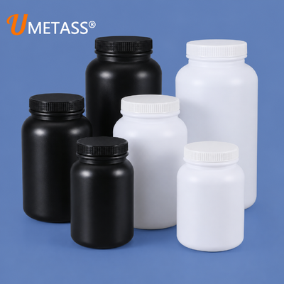 comprare HDPE Bottiglia di plastica rotonda a bocca larga 2L-4L per granuli in polvere Reagenti chimici e solventi organici Logo personalizzato fabbricazione online