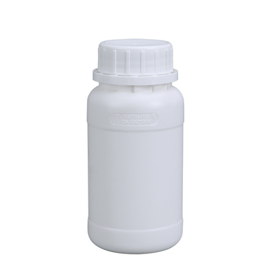 Bottiglia fluorinata in plastica HDPE da 200 ml per solventi chimici organici Opzione colore bianco