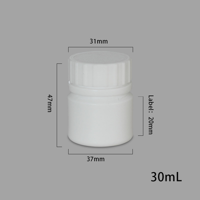 Contenitore per compresse di 30 ml in vetro di plastica in materiale HDPE