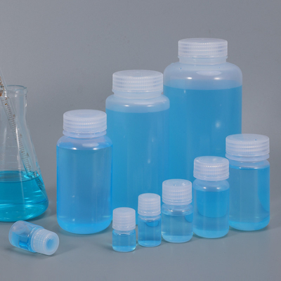 Bottiglia trasparente/traslucida/marrone a bocca larga HDPE/PP resistente alle sostanze chimiche per laboratorio