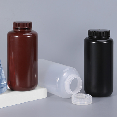 Bottiglia cilindrica trasparente in plastica in PP/HDPE da 1000 ml con coperchio impermeabile e riutilizzabile