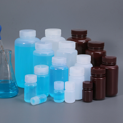 Bottiglie vuote di reagenti chimici in plastica in HDPE PP per forniture di laboratorio a bocca larga