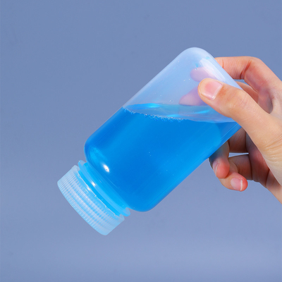 Bottiglie di plastica trasparente in PP da 250 ml per contenitori di reagenti di laboratorio marroni e robusti