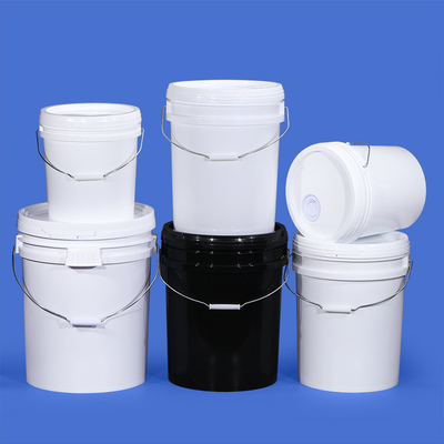 Classificazione alimentare 5 galloni di plastica in PP secchi rotondi con coperchio e maniglia di ferro