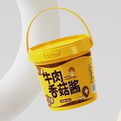 1L 1.5L 2L 3L 5L Customized PP Round Plastic Bucket per contenitore di biscotti di zucchero di cotone