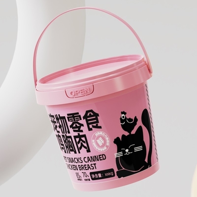 IML Customized PP Round Plastic Bucket for Food Grade Cotton Candy Cookie Sauce Beverage