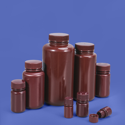 Bottiglie di polipropilene in plastica di PP in ambra vuota 250 ml 500 ml Contenitore di detersivi per reagenti per pesticidi