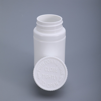 Vitricola a prova di bambino 112 ml Bottiglia di plastica con pillola bianca Contenitore vuoto