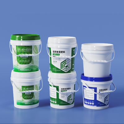 fertilizzante liquido secchi di plastica rotondo in PP con maniglia a coperchio