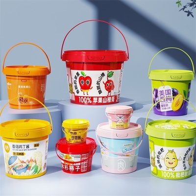 Prodotto alimentare a base di burro di karitè per bevande fredde in un secchio di plastica in PP