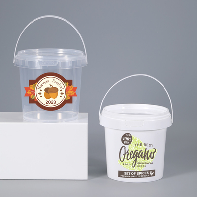 Contenitore in secchio di plastica di qualità alimentare PP Bevande Latte di frutta Tè con coperchio e maniglia