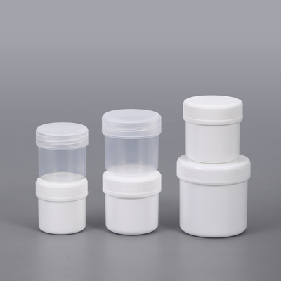 Macchia bianca trasparente immagazzinamento piccoli barattoli di plastica in scatola per polvere alimentare 30ml-1000ml