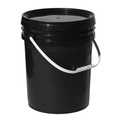 Contenitore di plastica in polipropilene nero da modellare secchio di secchio con maniglia 1-50L