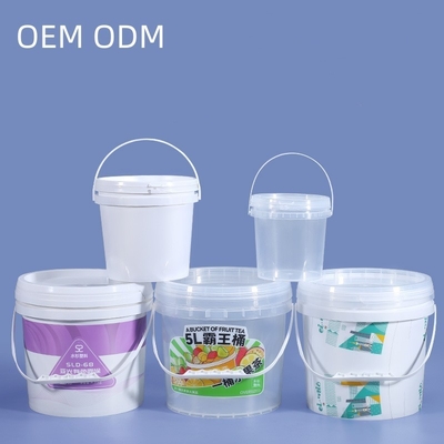 6L Domestic Clear Plastic Round Custom Printing Candy Popcorn Cookie Bucket Con Capo