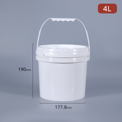 1L 2L 3L 4L 5L vuoto secchio di vernice di plastica con coperchio per secchio industriale con coperchio bianco