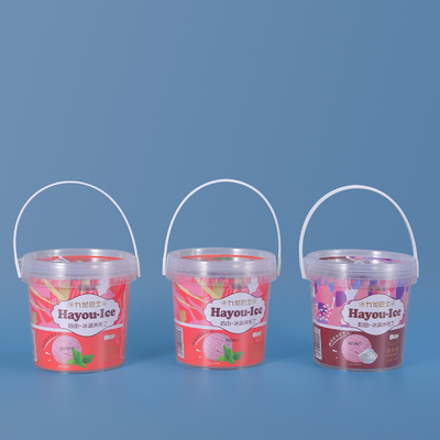 1000 ml 1L secchio di plastica con maniglia per biscotti di cioccolato confezione contenitore per la conservazione degli alimenti