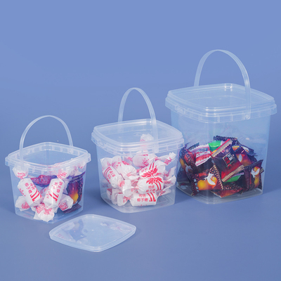 280 ml 500 ml 1L 2L Quadrato Party stampato su misura Caramelle Popcorn Cookie Latte Miele Bottile di ghiaccio di plastica con coperchio