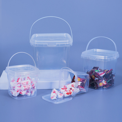 Stampa 1 litro di secchio di plastica trasparente per biscotti al cioccolato confezione alimentare