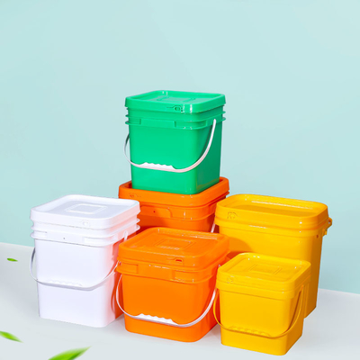 5L 10L 16L 25L Barattolo di plastica quadrato arancione Materiale PP per la conservazione dei prodotti alimentari dei supermercati