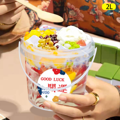 Bottile d'acqua 500ml 1L 2L secchio di plastica con coperchio per l'acqua yogurt Cookie Food Storage