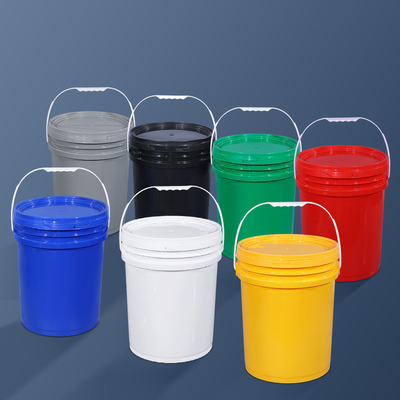 Contenitore di vernice per logo personalizzato inpilazione barile di plastica vuoto con coperchio a prova di manomissione