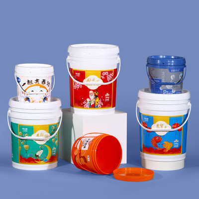 100% materiale colorato, rotondo, vassoio di plastica con coperchio e maniglia