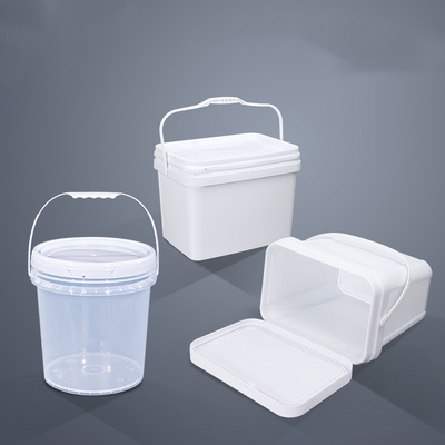 Contenitore di secchio di plastica di 8L spessito bianco trasparente grande quadrato con coperchio di grado alimentare