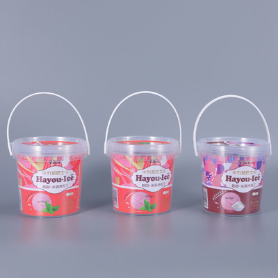 Vendita 2L secchio di plastica bianca/nera/traslucida con maniglia di coperchio per snack alimentari