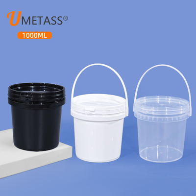 Contenitore portatile di plastica in PP da 1 litro con coperchio e maniglia per lo stoccaggio dei pigmenti di salsa