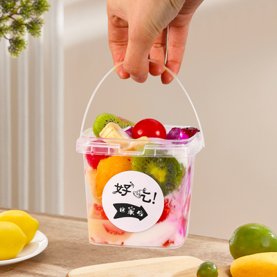 Contenitore per il salvataggio di frutta e gelati da 500 ml con coperchio e maniglia verdi