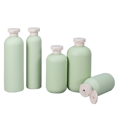 Flip Top Cap Pump Packaging per la cura della pelle cosmetica in Avocado Green Empty Squeeze Bottle