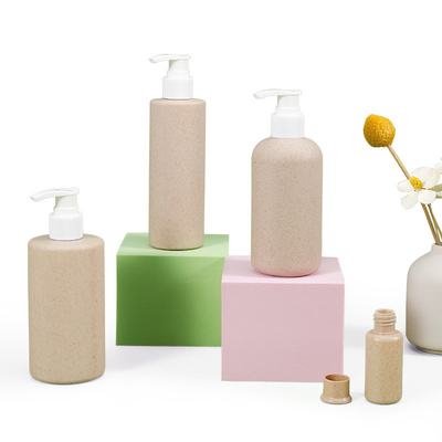 Dispensatori di lozione e shampoo riciclabili da 100 ml a 500 ml con materiale di pompa e di paglia di grano