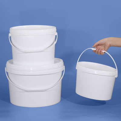 10L PP Oval Plastic Bucket Translucente Bianco Per Lo Stoccaggio Di Bevande Da Birra