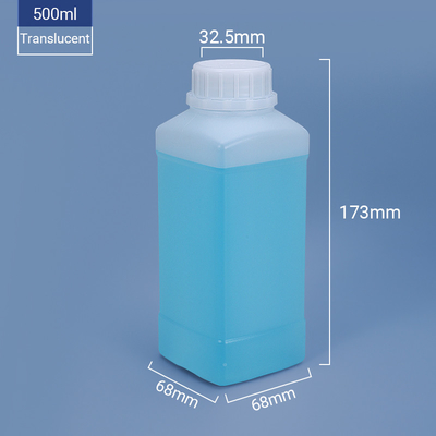 Bottiglia di plastica quadrata di 500 ml di lunga durata, facile da riempire e versare