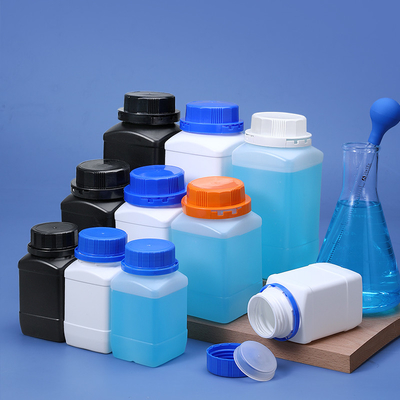Bottiglia di plastica di laboratorio a collo largo quadrato 250 ml 500 ml 1000 ml