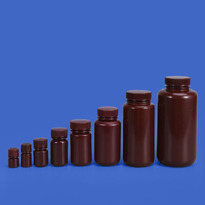 Utilizzo di laboratorio Bottiglia di plastica di ambra PP Durable Small Round Food Grade Bottle con etichetta privata Medicina Liquid Packaging Container