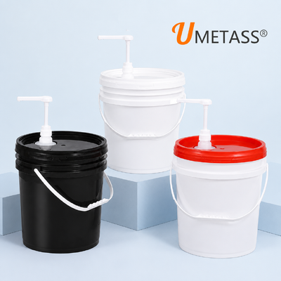 Secchio in plastica PP stampato personalizzato con coperchio della pompa Secchio da 5 galloni per liquidi densi, sciroppi, salse e fluidi industriali